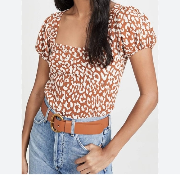 FREE PEOPLE | No Type Tee Animal Leopard Print Top Women’s Size S - Picture 3 of 4